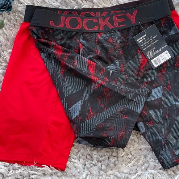 New with tag JOCKEY ATHLETIC 2pack Midway BOXER BRIEFS 1 red 1 multicolored Sz M - Picture 3 of 6